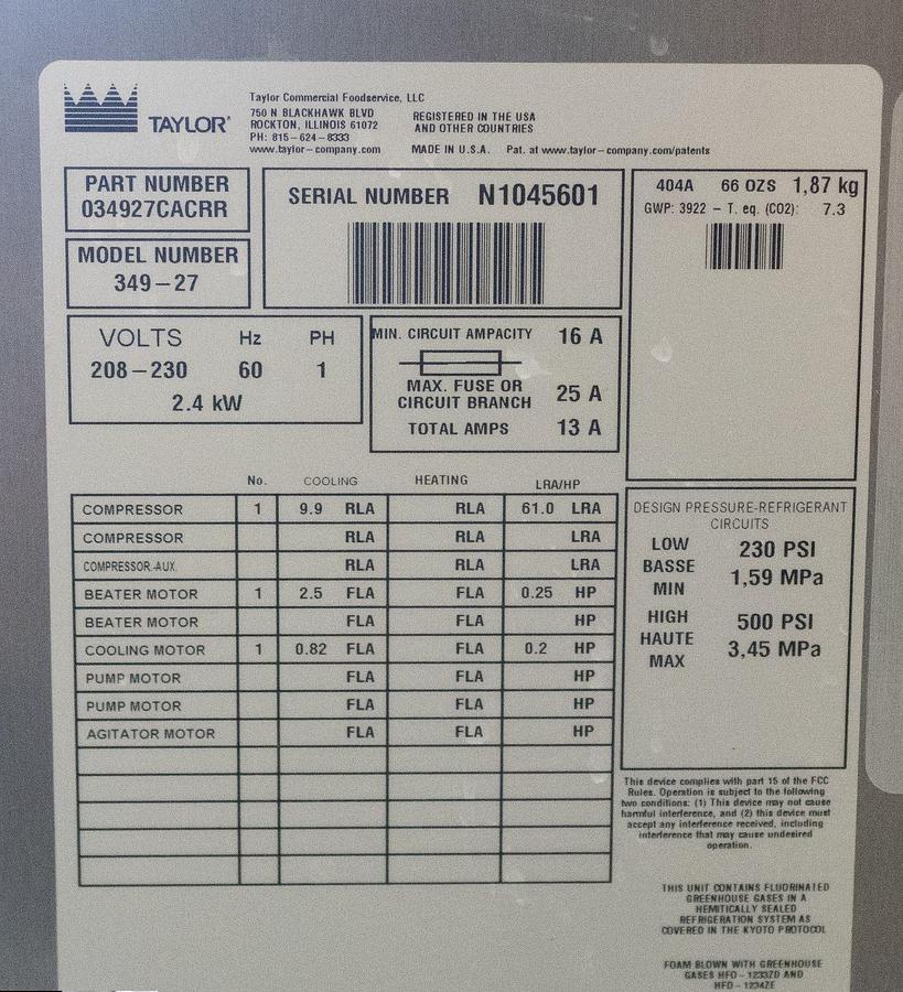 Used TAYLOR 4 BARREL SLUSH MACHINE - 2 MACHINES AVAILABLE 