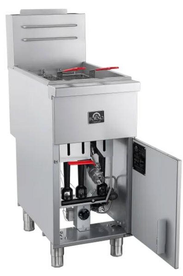 Used orno 15.5 in. 40 lb Stainless Steel Natural Gas Commercial Deep Fryer with Twin Baskets