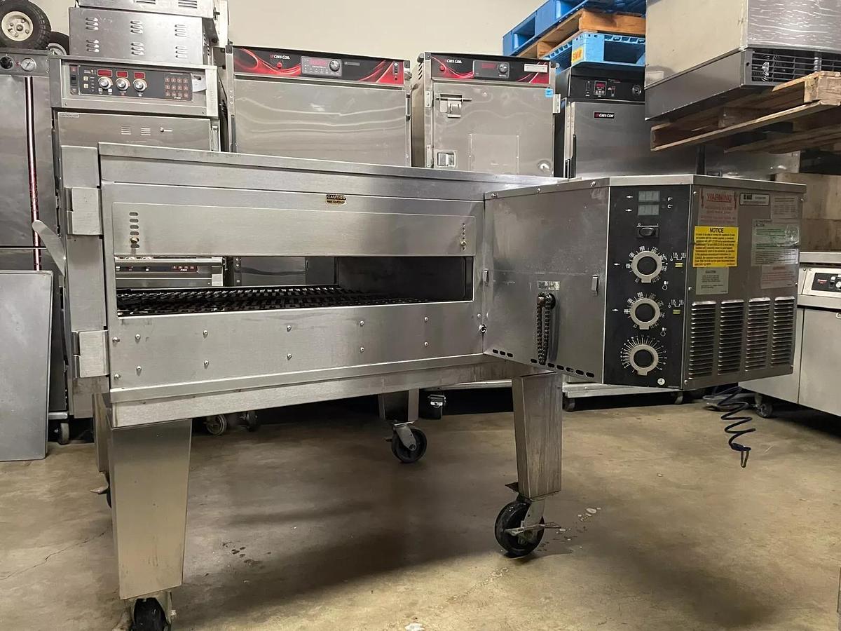Used Lincoln Impinger 1600 - Single Deck 32" Gas Conveyor Pizza Oven w/Stand Casters