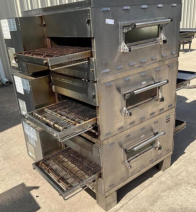 Refurbished Middleby Marshall gas triple stack conveyor ovens