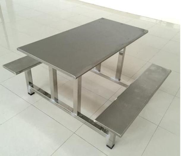 Stainless Steel Picnic Style Table w/ Bench Chair Seats