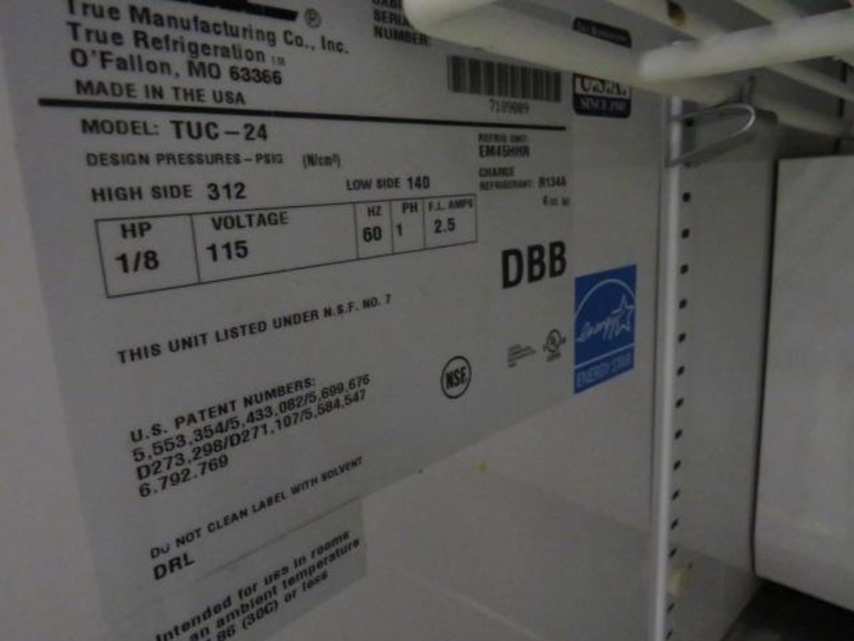 Used True undercounter refrigerator