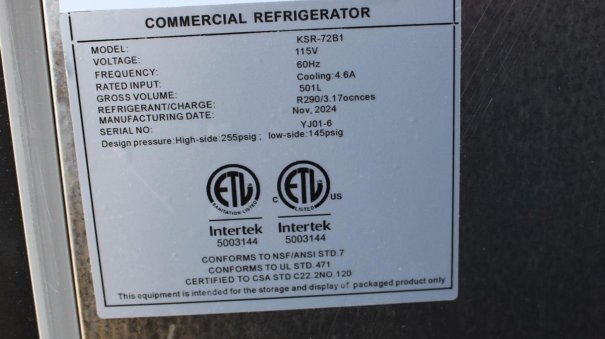 Kalifon 6 ft Prep Table - Scratch & Dent - Model KSR-72B1 - 115 V - 4.6 Amps