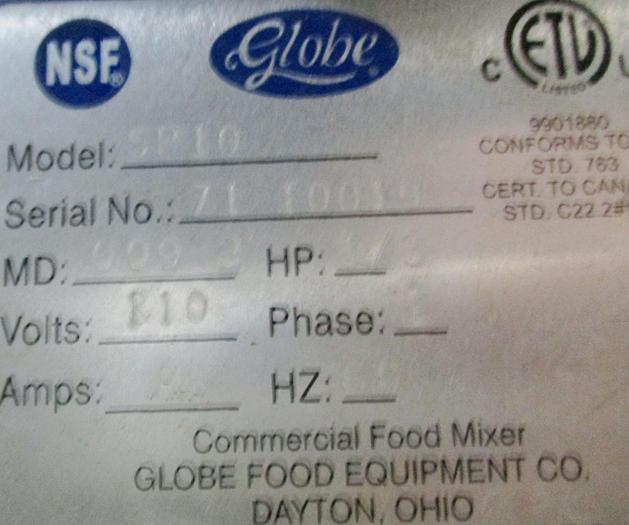 Used Globe 10 qt Mixer