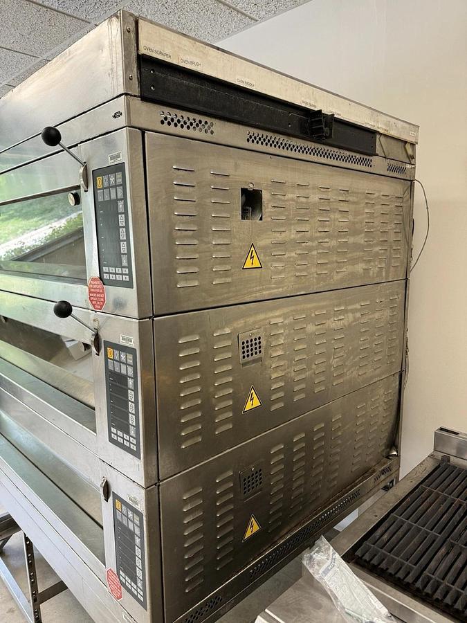 Refurbished Miwe triple stack steam injected bread pizza oven