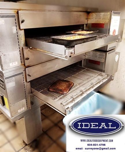 Used Middleby Marshal PS570 Gas double stacked conveyor pizza ovens