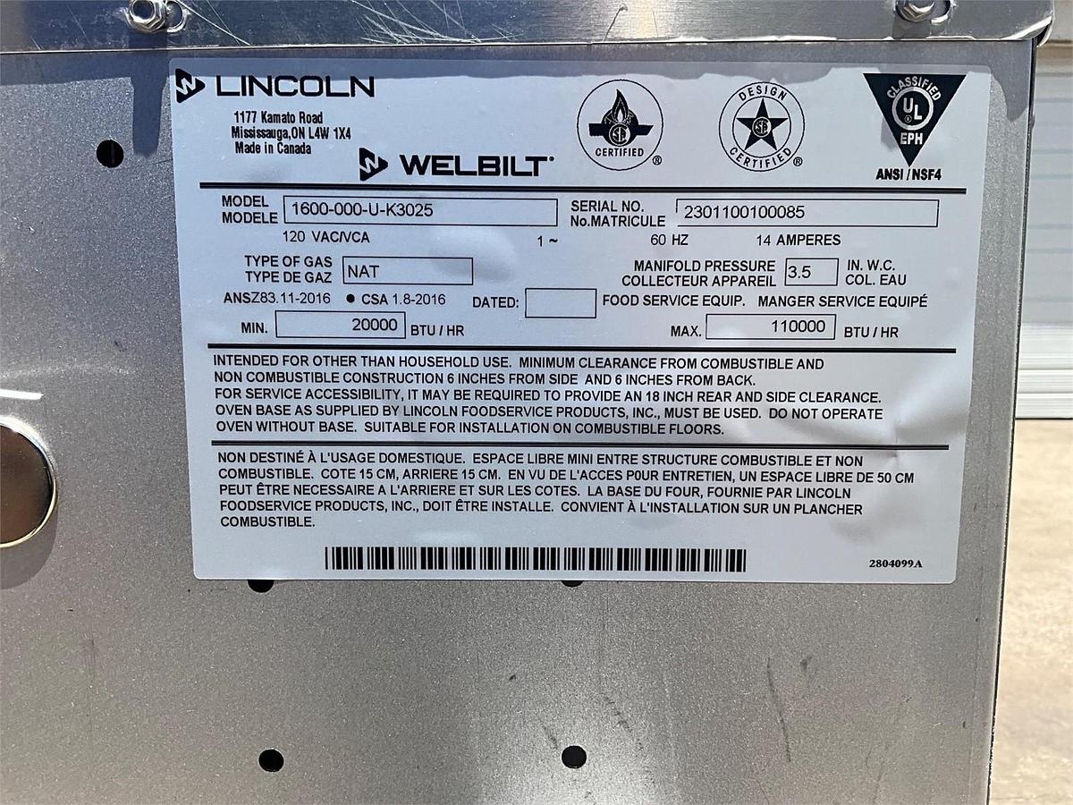 Used 2023 Lincoln gas 1600 double stack conveyor oven - NEVER BEEN USED