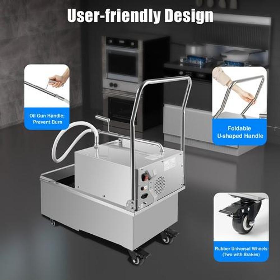 Used Stainless Steel Oil Filter Machine 55L for Commercial Deep Fryer Oil Filtration
