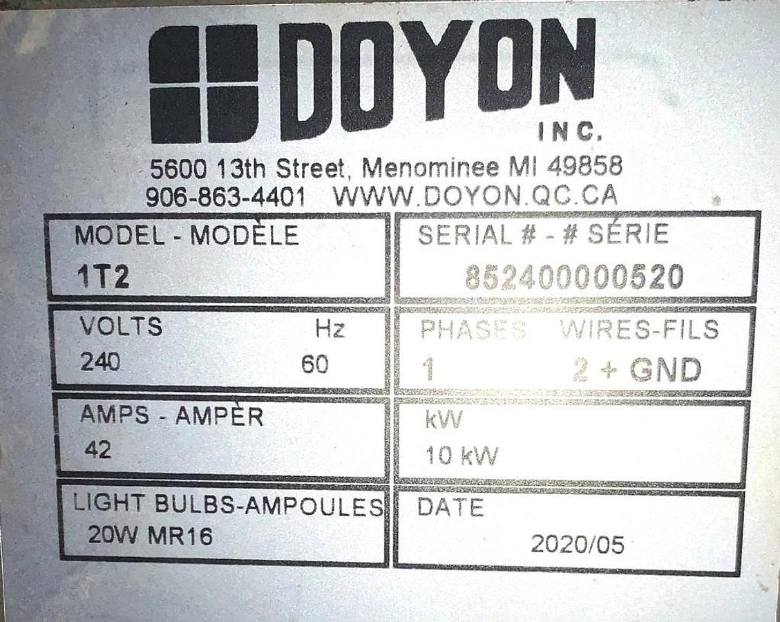 Used Doyon 2 deck stone deck Artisan Ovens - steam injection - Electric