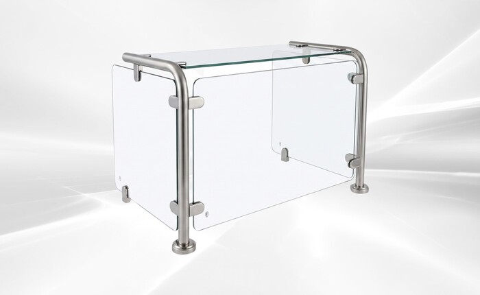 Sneeze guards - glass with metal frame  - 5 sizes to choose from 