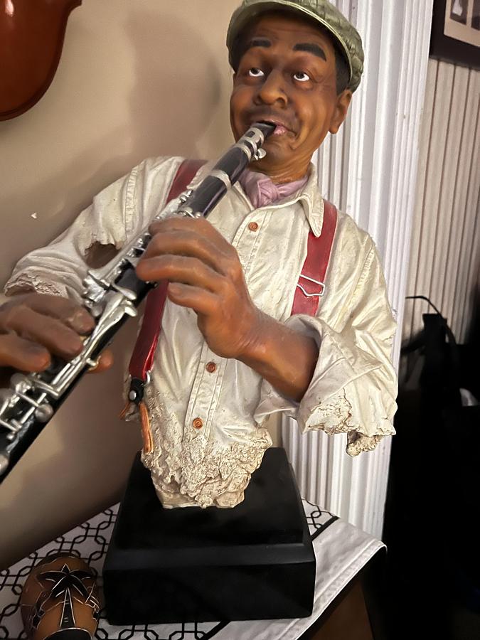 Used Decor item - Clarinet Player - ghostly -OPEN TO OFFERS