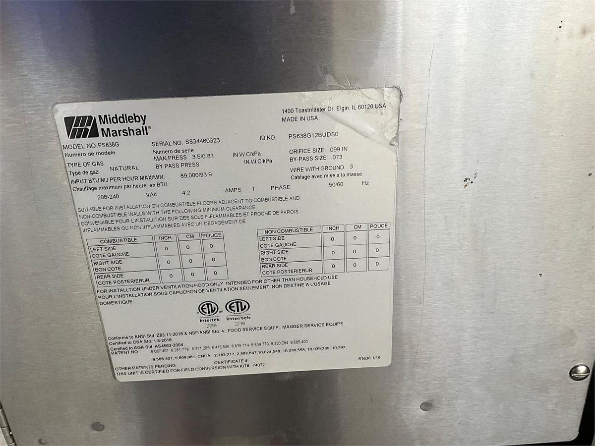 Used 2023 Middleby Marshall gas conveyor double oven - PS638G