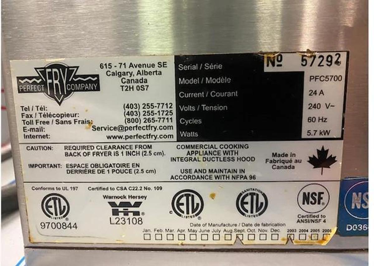 Used Used Perfect Fry Company PFC5700 – Ventless Countertop Electric Fryer (240V, Stainless Steel)