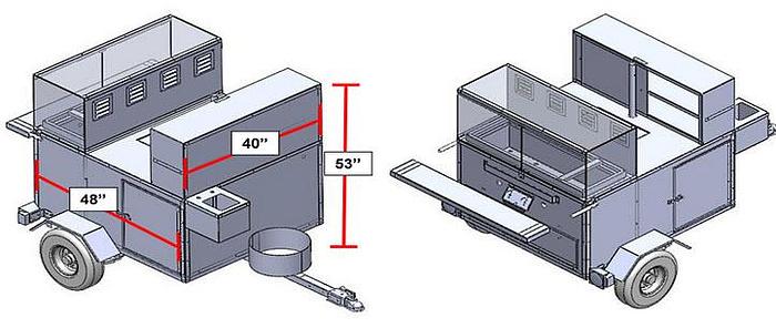 Mobile Hot Dog Cart Trailer Food Concession Vending Kiosk Stand
