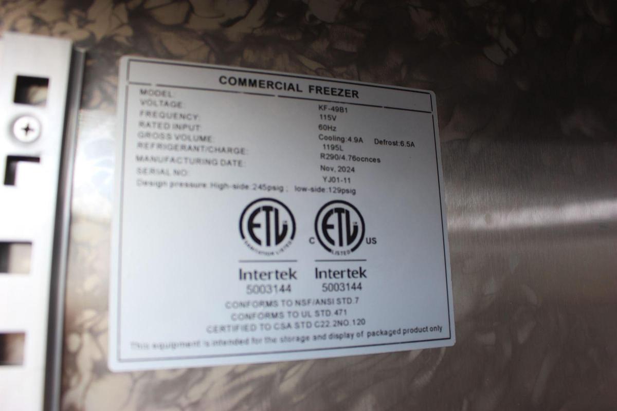 Used  Kalifon Stainless Steel 2 Door Freezer - Scratch & Dent - KF-49B1 - 54.1" - SEE VIDEO