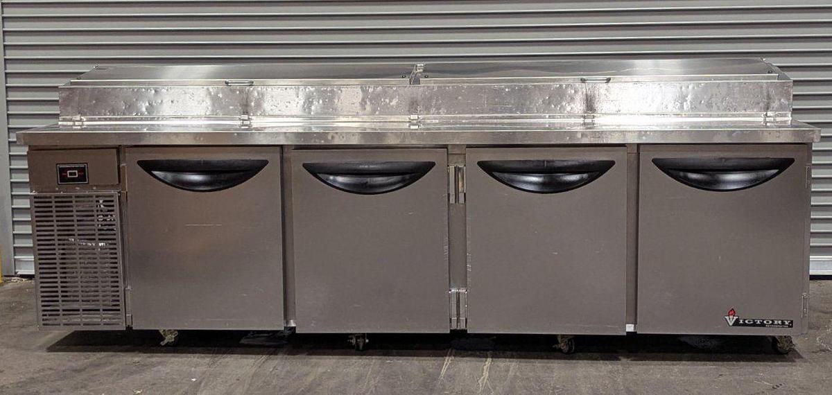 Used Victory VPT-119 119" Four Door Refrigerated Pizza/Salad & Sandwich Prep Table