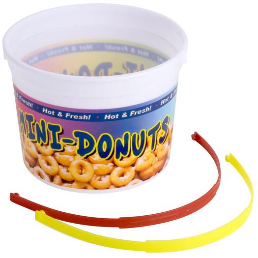 48 oz. Plastic Mini Donut Bucket with Handle - 160/Case