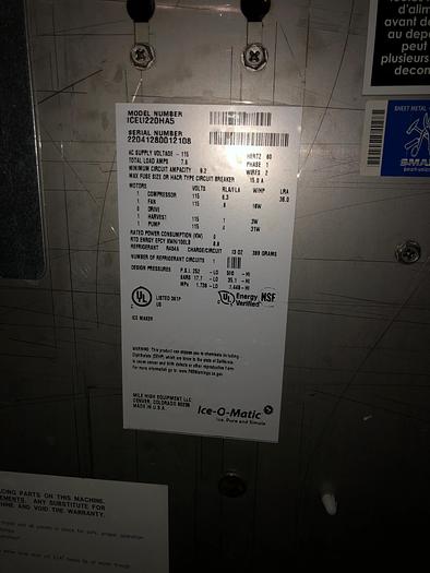 Refurbished Ice O Matic ICEU220HA Ice Machine -BUY OR RENT $5.14 PER DAY