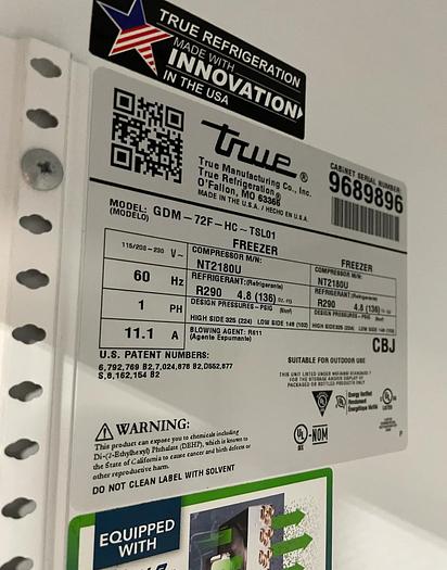 Refurbished 3 Door Glass Freezer | True | Model # GDM-72F-HC-TSL01