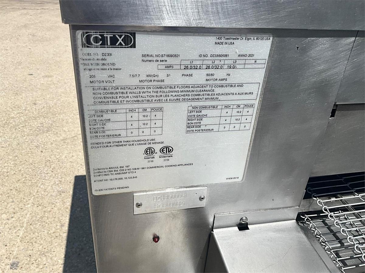 Used 2021 CTX conveyor oven double stack with stand