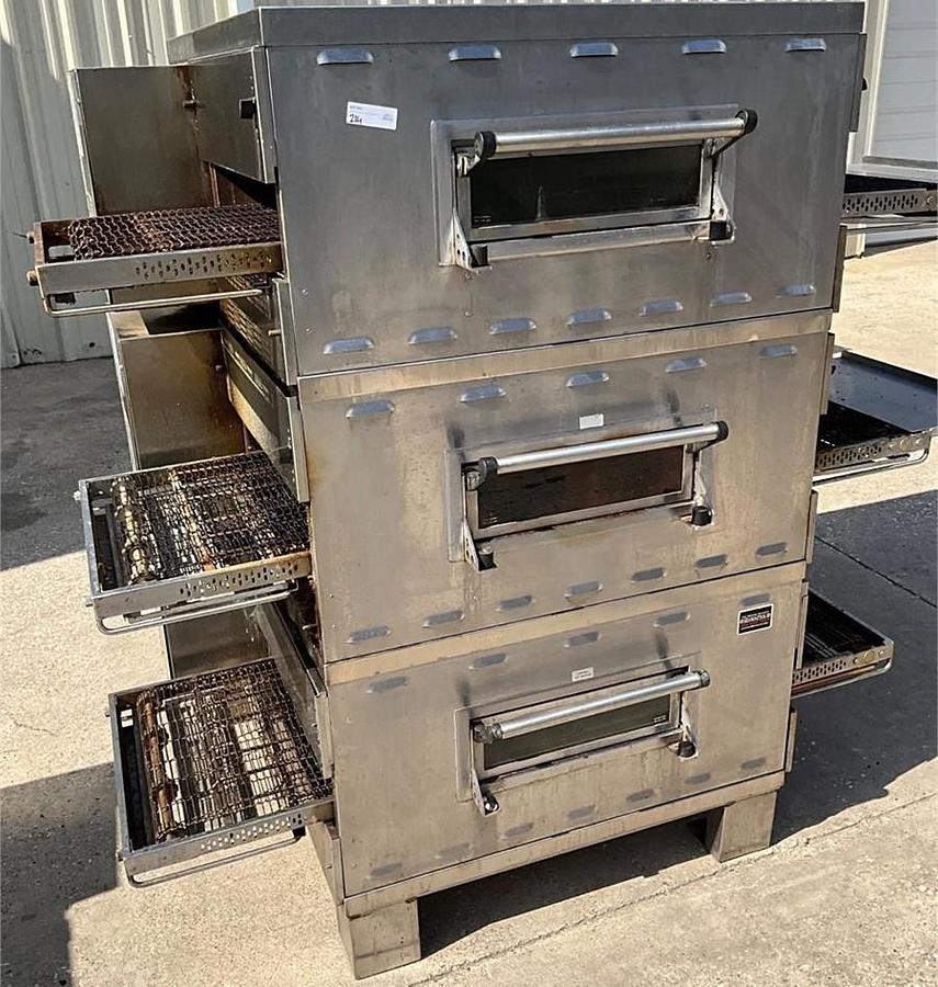 Refurbished Middleby Marshall gas triple stack conveyor ovens