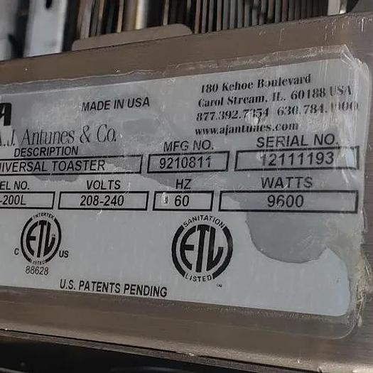 Used Muffine Toaster 8" Single Phase