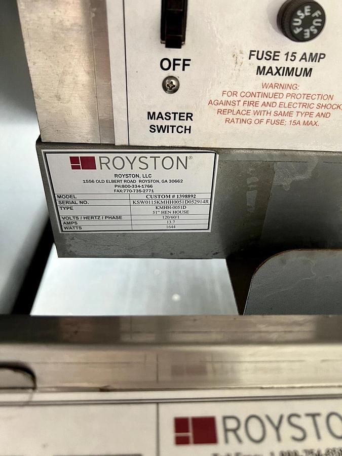 Used Royston 51" Hen House Rotisserie Chicken Hot Warmer Merchandiser KMHH-0051D