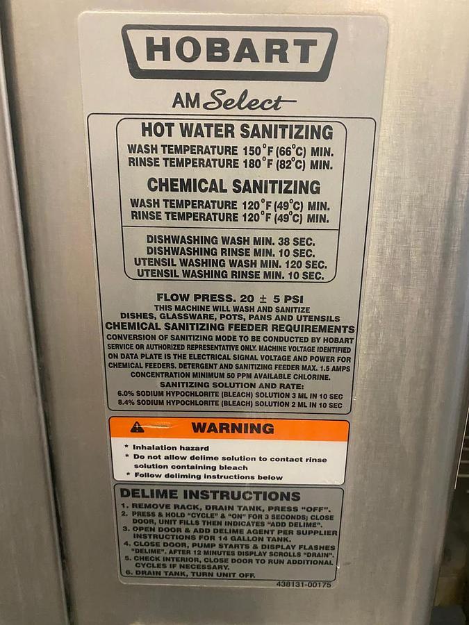 Used Hobart AM-15T Used High Temperature Upright Dishwasher