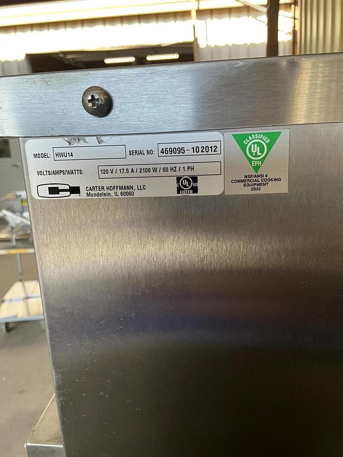 Used Carter Hoffmannn Heated Food Warmer Holding Warming Cabinet HotLogix HWU14