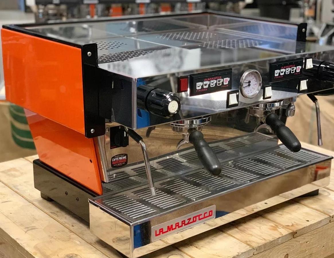 Refurbished LA MARZOCCO LINEA CLASSIC 2 GROUP ORANGE ESPRESSO COFFEE MACHINE COMMERCIAL CAFE