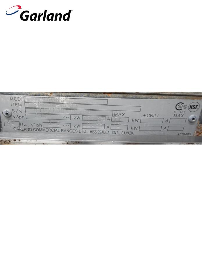 Used Garland SS686 Sentry Series 6 Sealed Burner Electric Range with Oven