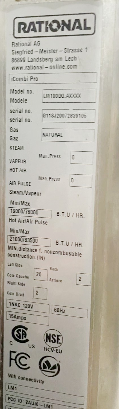 Used Rational LM100DG iCombi Pro 10 Pan Half-Size Natural Gas Combi Oven 