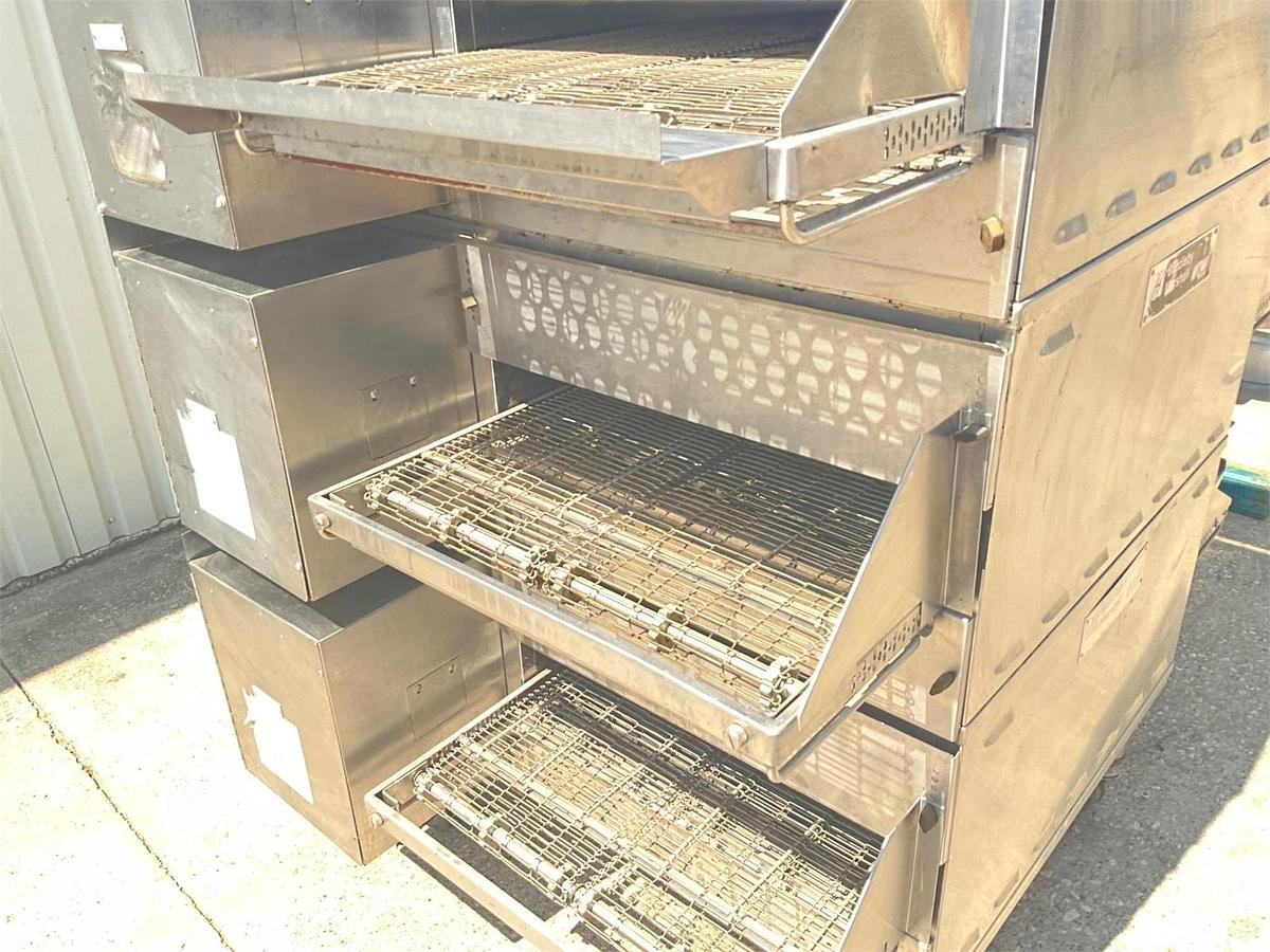Used Middleby Marshall gas triple stack conveyor oven PSG36