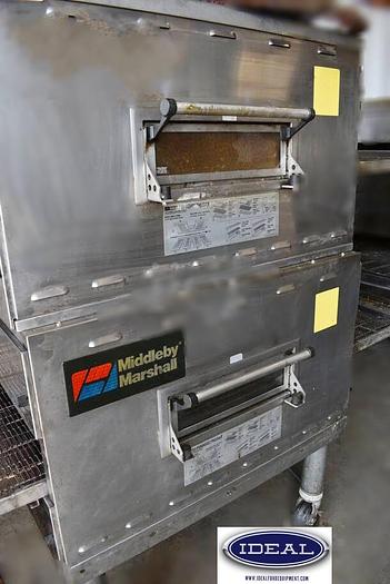 Used Middleby Marshall double stacked conveyor gas pizza ovens