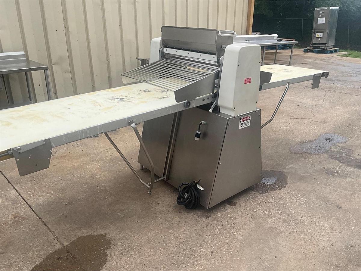Used Rondo butterfly sheeter with flour duster