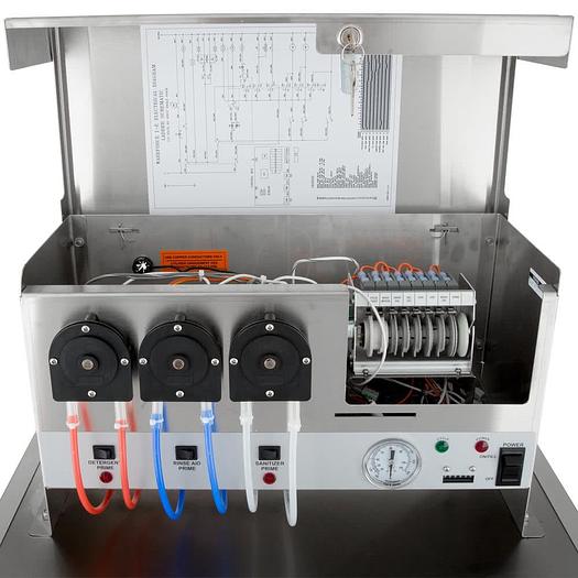 Pass thru low temp dishwasher