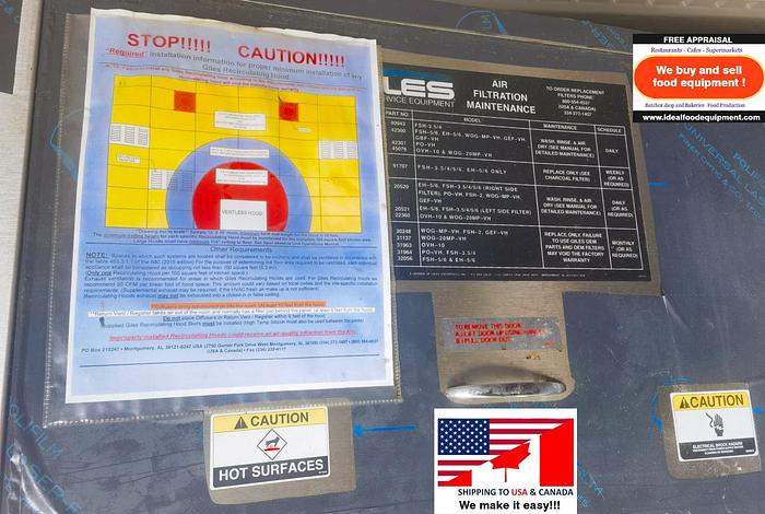 Used 60" Gile ventless hood