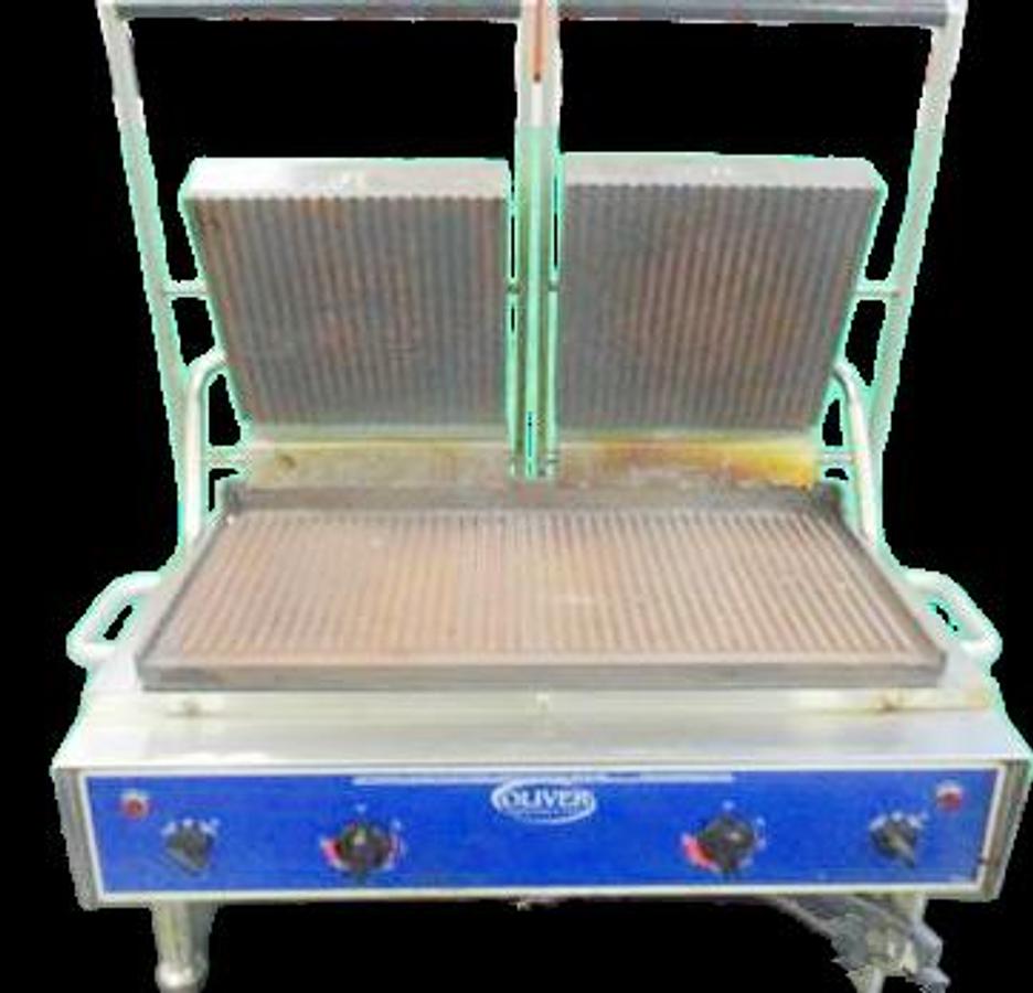 Used Oliver Double Grooved Panini Grill - SAVE BIG TIME
