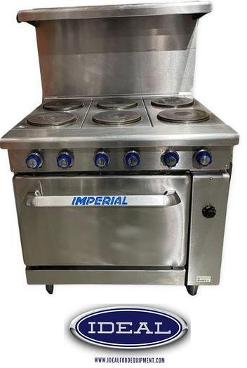 Electric Single Phase 6 burner range with oven