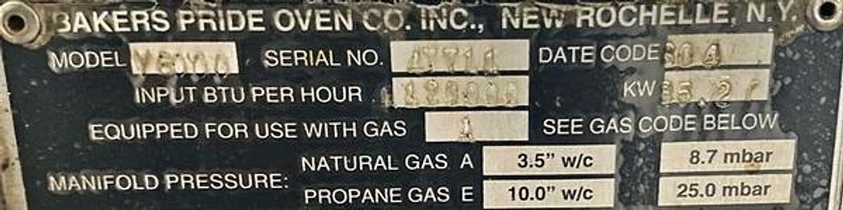 Used Baker's Pride Double Deck Pizza Oven Stainless Steel Body, FC-616 and Y600