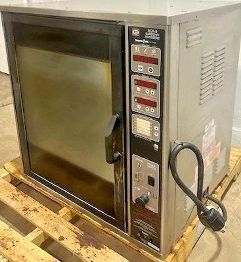 Used HENNY PENNY SCR-6" COMMERCIAL ELECTRIC DIGITAL CHICKEN ROTISSERIE OVEN 208V,3PH - C/W CHICKEN SPITS (SPEARS)