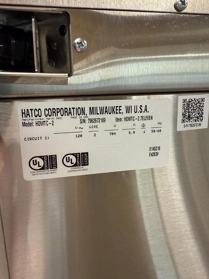 Used Hatco HDWTC-2 Freestanding Two Drawer Drawer Warmer with Touchscreen Chip Warmer