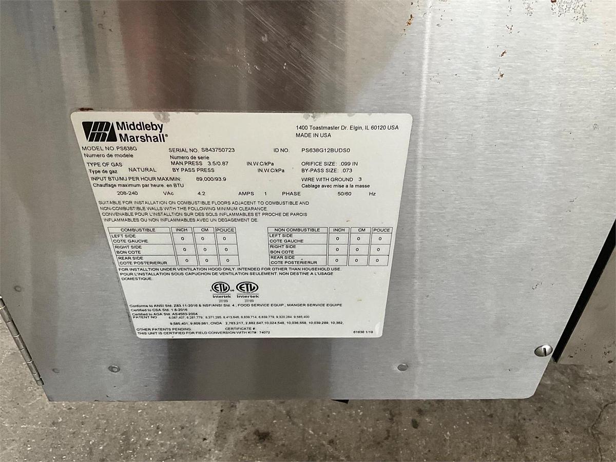 Used 2023 Middleby Marshall gas conveyor double oven - PS638G