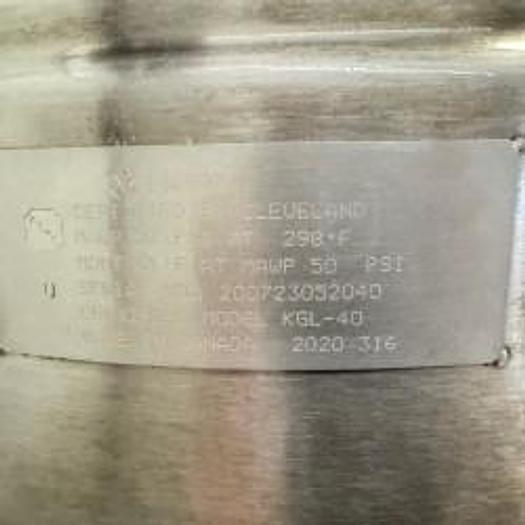 Refurbished 2020 Cleveland 40 Gallon Propane Kettle KGL40P
