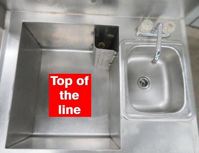 Used QUEST POT SINK WIH DRAINBOARD AND FAUCET