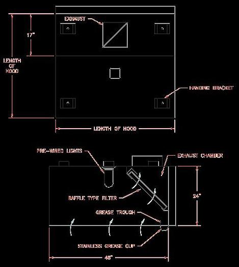 10' x 48' Restaurant Hood Grease Exhaust System Stainless Vent Ventilation