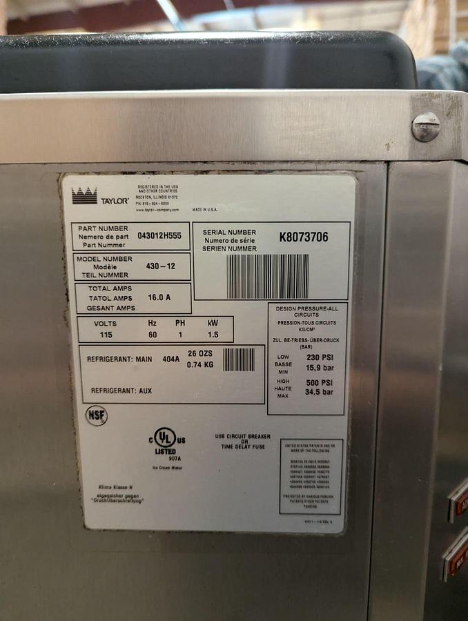 Used Taylor 430-12 Slushy Frozen Beverage Machine -WARRANTY