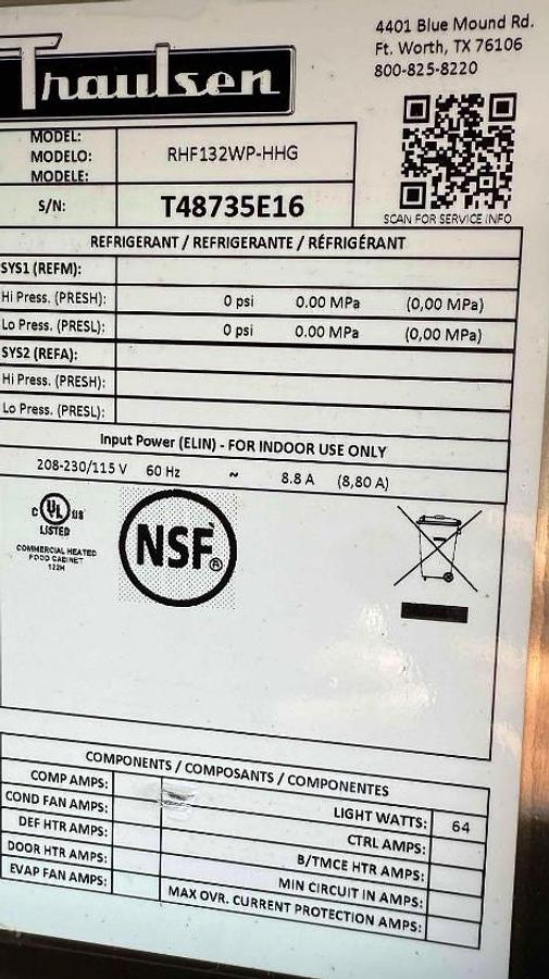 Used Traulsen Pass-Through Warmer