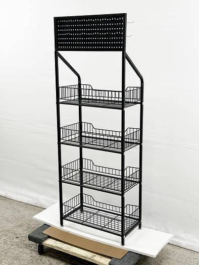 4 Shelfs Angled Mobile Merchandising Rack display - SEE VIDEO