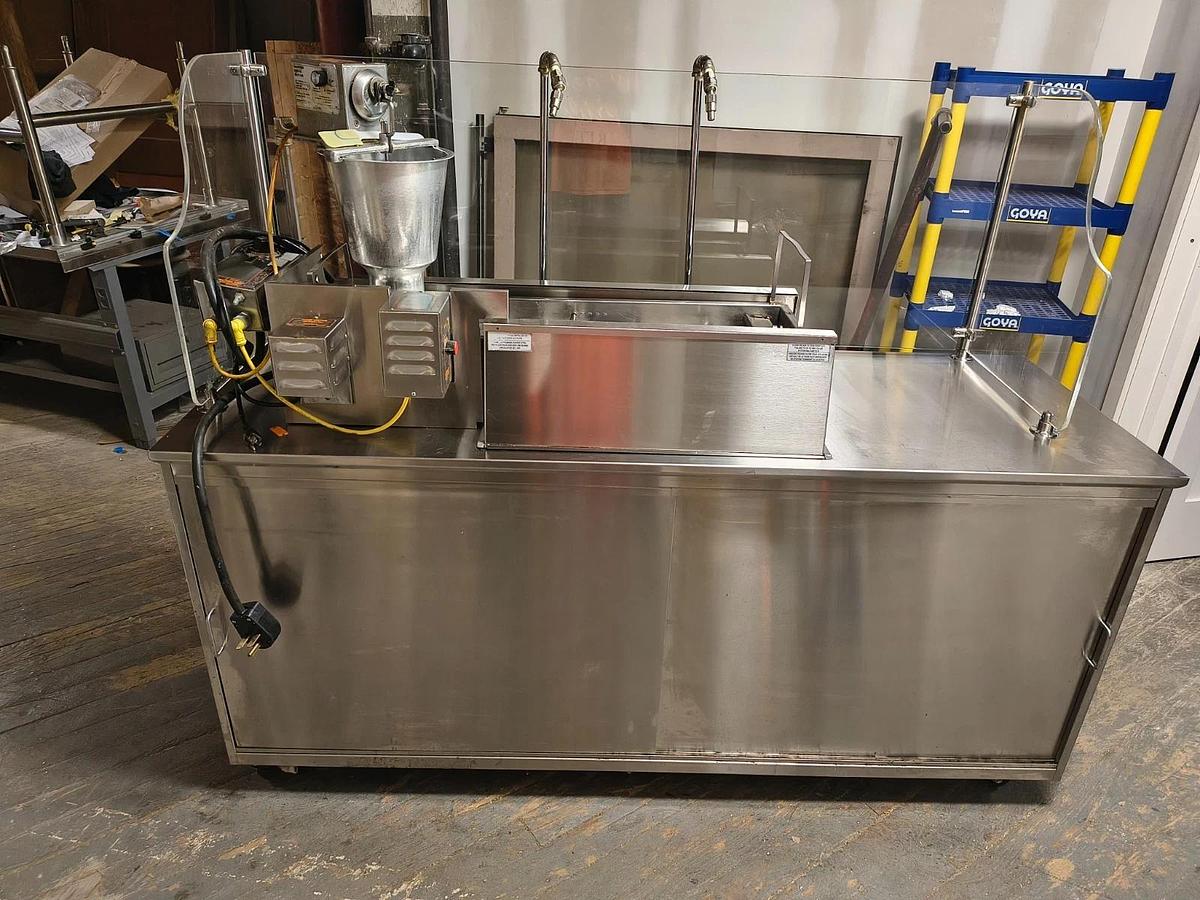 Used Lil Orbits Donut Machine Maker ~ W/ Cart, Hood & Fryer Ready to ROLL Doughnut! - VENTLESS SYSTEM